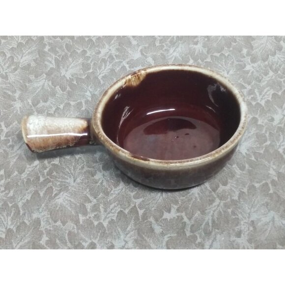 VTG McCoy Drip Glaze Soup/Chili Bowl w/Handle 7050 Brown Pottery EXCELLENT - Picture 6 of 7